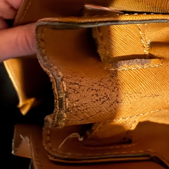 Michael Kors purse Hamilton Satchel Bag with Gold chain brown or camel colour - Picture 4 of 5